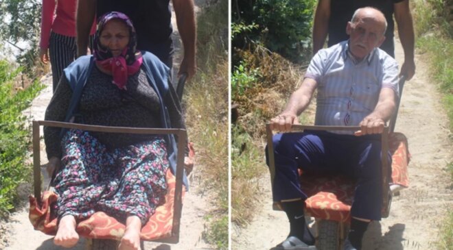 Çile dolu hastane yolu! Yaşlı çift yetkililerden yardım istiyor