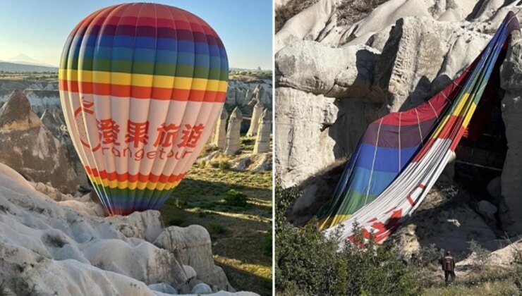 Yüzlerce metre yüksekte korku dolu anlar! Balon pilotu 20 kişinin hayatını kurtardı