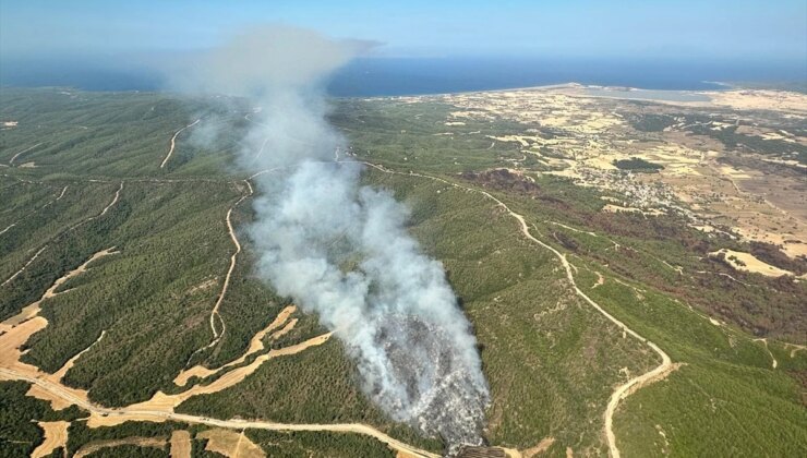 Çanakkale’de Orman Yangınına Havadan ve Karadan Müdahale