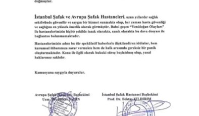 Adı ‘Yenidoğan Çetesi’ skandalına karışan hastaneden açıklama