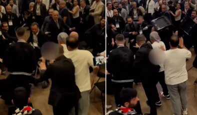 Beşiktaş Genel Kurulu’nda büyük kavga! Eski ve yeni başkanının destekçileri birbirine girdi