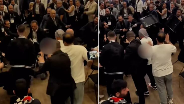 Beşiktaş Genel Kurulu’nda büyük kavga! Eski ve yeni başkanının destekçileri birbirine girdi