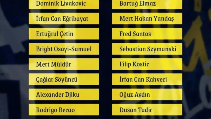 Fenerbahçe’nin Samsunspor Maçına Eksik Kadro ile Çıkacağı Açıklandı