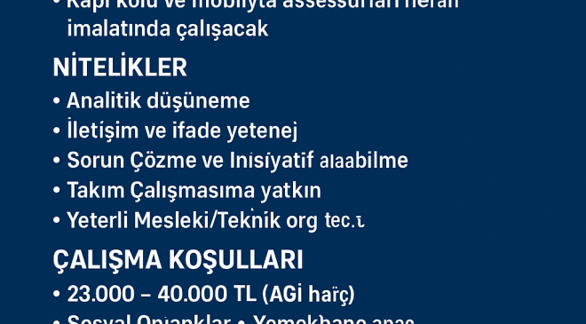 ART Dekoratif Ürünler Tasarım Mühendis Arıyor