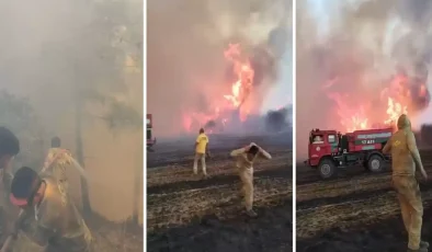 Çanakkale’de Alev Savaşçıları Zorlu Mücadelede! Rüzgârın Ortasında Ateş Çemberi