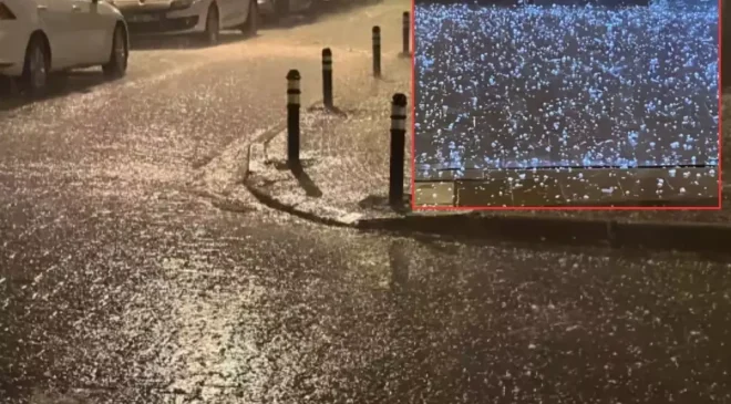 Çanakkale’de Aniden Bastıran Dolu Yağışı Hayatı Felç Etti