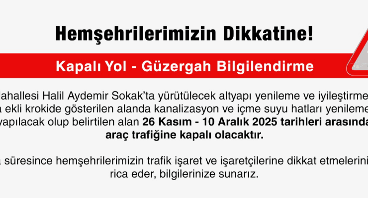 Çanakkale Dikkat Şehir içi kapalı yollar